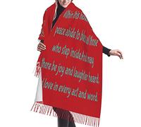Sciarpa Di Seta Con Nappe E Versetti Religiosi Con Benedizione Rossa Invernale Sciarpe Scialle Moda Sciarpa Con Nappe Elegante Foulard Con Nappe