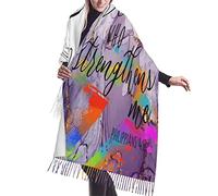 Sciarpa Di Seta Con Nappe, Scialle, Posso Fare Ogni Cosa In Cristo, Versetto Filippesi 4:13, Abito In Marmo Viola Con Regali Sciarpa Con Nappe Morbido Foulard Con Nappe Elegante Scialle