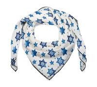 Sciarpa di seta con simbolo israeliano con bandiera ebraica, sciarpa morbida alla moda, foulard per capelli, 68 x 68 cm
