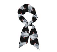 Sciarpa di seta lunga in raso WHJSSF Ghost che tiene una fragola Modello accessori di abbigliamento morbido e confortevole per incontri festa di viaggio