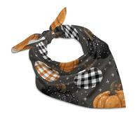 Sciarpa di seta quadrata autunnale galassia sciarpa leggera sciarpa di bufalo plaid zucca sciarpe avvolge per capelli traspirante foulard regali per donne uomini, Multicolore, 46x46cm