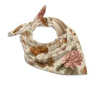 Sciarpa di seta quadrata con motivo zucca sciarpa leggera sciarpa autunnale crisantemo sciarpe avvolgenti per capelli traspirante foulard regali per donne uomini, Multicolore, 46x46cm