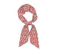 Sciarpa divertente della testa del cane del carlino del fumetto per le donne sciarpe dei capelli accessori leggero di moda avvolgere il collo di seta Foulard di sonno