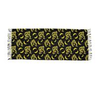 Sciarpa Donna Angry Monsters Bananas Black Yellow Sciarpe | Sciarpa Morbida Con Nappe Sciarpa Autunnale Per Donne Inverno Uomo