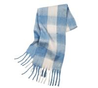 Sciarpa Donna Elegante -Nuova con Frange da Autunno E Inverno Spessa Come Un Plaid Caldo Scialle Coppia (Light Blue One Size)