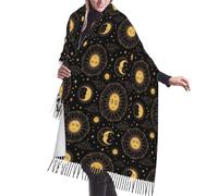 Sciarpa Donna Elegante Scialle Astrology Tarot Cards Sun Crescent Moon Stars Calda Sciarpe Inverno 68x196cm