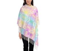 Sciarpa Donna Invernale Caldo, Pashmina Scialle Cielo Stellato Arcobaleno Da Sogno, Classici Lunga Foulard Accessori, Elegante Stola Miscela Di Colori Per Matrimoni Feste Abito Da Sera