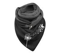 Sciarpa Donna Invernale Elegante - Scialli della Sciarpa di Boho della Stampa dell'Annata della Piuma delle Donne avvolge Le Sciarpe Corte Calde di Inverno (D, One Size)