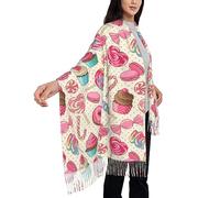 Sciarpa Donna Stampata Wrap Shawl pop Candy Macaron Cake Donut Leggera Sciarpe Scialli da Donna 68x196cm