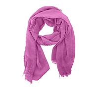 Sciarpa Donna Uomo Elegante Leggera Morbida a Stola Rettangolare in Fibra di Bambù a Tinta Unita o Fantasia Colori (Fucsia)