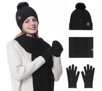 Sciarpa E Cappello Donna, Cappello E Sciarpa Donna Guanti Touch Screen Invernali 3 In 1, Donna Invernale Cappello Berretto, Berretta Donna Sciarpa E Cappello Guanti Invernali Donna Sciarpa E Cappello