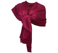 Sciarpa Elegante in Seta Scialle Foulard Coprispalle Stola Cerimonia Matrimonio (fucsia)