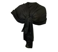 Sciarpa Elegante in Seta Scialle Foulard Coprispalle Stola Cerimonia Matrimonio (nero)