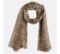 Pieces sciarpa donna in fantasia animalier beige nero UNI