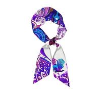 Sciarpa etnica a farfalla per le donne sciarpe da collo per borse Mandala fiore raso fascia fascia per lo sport yoga facciale