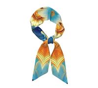 Sciarpa etnica con fiori per donne sciarpe da collo per borse Mandala floreale raso seta fascia per lo sport yoga viso