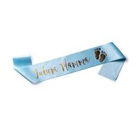 Sciarpa Futura Mamma per Baby Shower (Blu e Oro)