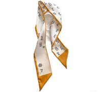 Sciarpa gialla con stampa floreale da donna in poliestere con texture morbida e colori pastorali freschi per capelli primaverili estivi o styling borsa (H)
