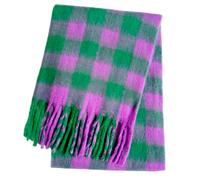Sciarpa grande e spessa a quadri, sciarpa oversize a quadri colorati con nappe, morbida, calda e spessa, ideale per autunno e inverno, da do