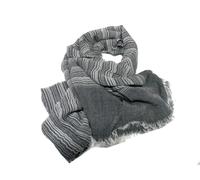 Sciarpa grigia e nera uomo a righe bianco grigie morbida pashmina novita
