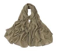 Sciarpa hijab da donna in chiffon solido scialle Ramadan turbanti musulmani, Foglia di pino En8, Taglia unica