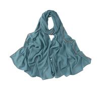 Sciarpa hijab da donna in chiffon solido scialle Ramadan turbanti musulmani, Lago En8, Taglia unica