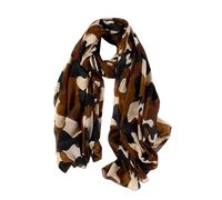 Sciarpa Hijab stampata Sciarpa di Seta Plain Sciarpe di Seta Donne di Moda Camouflage Scialle Pashmina Stola Sciarpa Sciarpe Regali di Halloween per le donne, Marrone, 180 cm