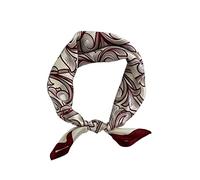 Sciarpa in 100% seta di gelso 53,3 cm sciarpa da collo traspirante leggera piccola sciarpa quadrata di seta per le donne confezione regalo, D040 Rosso Vino, 21" x 21" One Side Printed