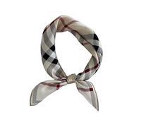 Sciarpa in 100% seta di gelso 53,3 cm sciarpa da collo traspirante leggera piccola sciarpa quadrata di seta per le donne confezione regalo, D006 Strisce Beige Chiaro, 21" x 21" One Side Printed