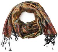 Sciarpa in 100% seta Pashmina dall'India per donna e uomo, motivo Paisley, 160 x 35 cm - fazzoletto in seta pura, violetto 2