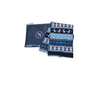 Sciarpa in jacquard blu azzurro bianco in gift bag ssc napoli