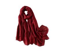Sciarpa in Lino Puro da Donna, Nuova, di Colore Puro - Scialle con Protezione Solare, Fascia per la Testa, Foulard e Hijab di Grandi Dimensioni (Rosso Vino)