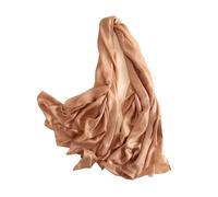 Sciarpa in Lino Puro da Donna, Nuova, di Colore Puro - Scialle con Protezione Solare, Fascia per la Testa, Foulard e Hijab di Grandi Dimensioni (caffè)
