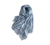 Sciarpa in Lino Puro da Donna, Nuova, di Colore Puro - Scialle con Protezione Solare, Fascia per la Testa, Foulard e Hijab di Grandi Dimensioni (Blu)