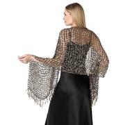 Sciarpa In Paillettes Con Frange Ricamata Per Abito Da Sera Cheongsam