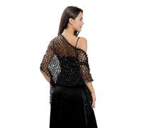 Sciarpa In Paillettes Con Frange Ricamata Per Abito Da Sera Cheongsam