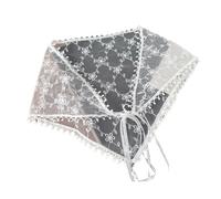 Sciarpa in pizzo in poliestere con grande motivo floreale ricamato foulard per ambiente domestico confortevole ed elegante sala da pranzo runner da tavolo, Fiori Cavi, Taglia unica