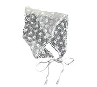 Sciarpa in pizzo in poliestere con grande motivo floreale ricamato foulard per ambiente domestico confortevole ed elegante sala da pranzo runner da tavolo, Piccolo Cinque Petali F., Taglia unica