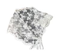 Sciarpa in pizzo in poliestere con grande motivo floreale ricamato foulard per ambiente domestico confortevole ed elegante sala da pranzo runner da tavolo, Tre fiori., Taglia unica