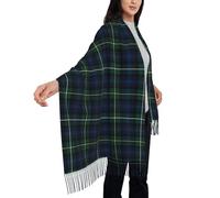 Sciarpa in tartan Campbell of Argyll Clan per donna, in morbida pashmina scozzese effetto cashmere, comoda e leggera, da indossare tutti i giorni e per le feste.