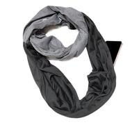 Sciarpa infinita | Girocollo a contrasto bicolore - Sciarpa Infinity Cowl con cerniera - per uomo e donna per sci all'aperto, escursioni, vacanze, viaggi, nero/grigio, Siehe Beschreibung