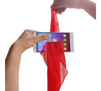 Sciarpa interattiva per trucchi magici, sciarpa visiva per penetrazione della seta con effetto illusione del telefono, accessorio per spettacoli di magia e routine comiche, perfetta per maghi