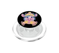 Sciarpa invernale a righe con grafica ritratto carino per amanti degli animali della mucca PopSockets PopGrip per MagSafe