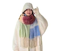 Sciarpa invernale calda da donna, scialle lungo, grande, coperta spessa per il freddo, sciarpe colorate