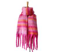 Sciarpa invernale calda da donna, scialle lungo, sciarpe grandi, sciarpa a righe con frange, sciarpe spesse per il freddo, coperta, colore