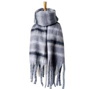 Sciarpa invernale calda da donna, scialle lungo, sciarpe grandi, sciarpa a righe con frange, sciarpe spesse per il freddo, coperta, colore