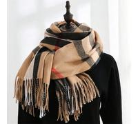 Sciarpa invernale calda, sciarpa a quadri, sciarpa lavorata a maglia spessa e morbida, elegante sciarpa da donna, adatta per viaggiare e spostarsi quando fa freddo, regalo di Capodanno. Alta qualità: 