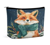 Sciarpa invernale con, fiocco di neve e pino, pochette per il trucco, organizer da viaggio per articoli da toilette, astuccio cosmetico per donna, regalo di compleanno per mamma, ragazze, donne e so