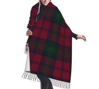 Sciarpa invernale da donna Clan Lindsay Tartan - Sciarpa extra lunga con frange morbide in cashmere a quadri da 71 pollici, leggera e calda, adatta a tutte le stagioni