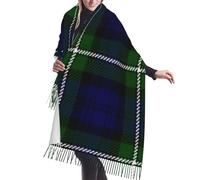 Sciarpa invernale da donna in tartan Clan Forbes - Sciarpa extra lunga con frange morbide in cashmere a quadri da 71 pollici, leggera e calda, adatta a tutte le stagioni